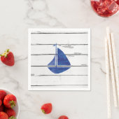 Zeilboot Nautisch Blauw Scheepslap Rustiek Decor Servet (Insitu)