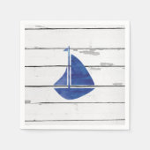 Zeilboot Nautisch Blauw Scheepslap Rustiek Decor Servet (Voorkant)
