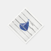Zeilboot Nautisch Blauw Scheepslap Rustiek Decor Servet (Hoek)