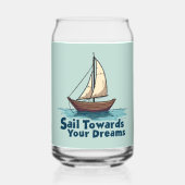 Zeilboot Nautisch Inspirerend Quote Blikvorm Glas (Voorkant)