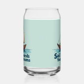 Zeilboot Nautisch Inspirerend Quote Blikvorm Glas (Links)