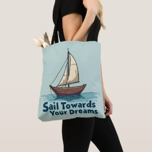 Zeilboot Nautisch Inspirerend Quote Draagtas