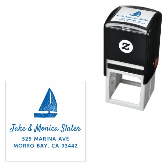 Zeilboot Nautisch Zeilen Retouradres Zelfinktende Stempel (In situ)