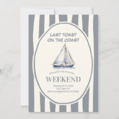 Zeilboot Nautische Golven Bachelorette Weekend Kaart (Voorkant)