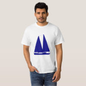 Zeilboot Navy Blue Nautical T-shirt (Voorkant volledig)