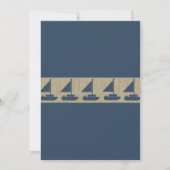 Zeilboot Navy Blue Stripes Baby shower Kaart (Voorkant)