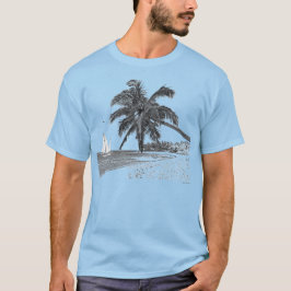 Zeilboot Oceaan Strand Palmboom T-shirt