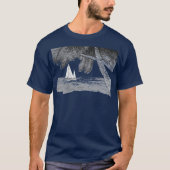 Zeilboot Ocean Beach Palm Tree T-shirt (Voorkant)