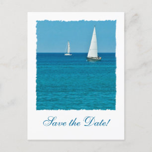 Zeilboot Ocean Destination Wedding Save the Date Aankondigingskaart