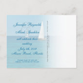 Zeilboot Ocean Destination Wedding Save the Date Aankondigingskaart (Achterkant)
