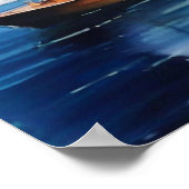 Zeilboot onder een volle maan poster (Hoek)