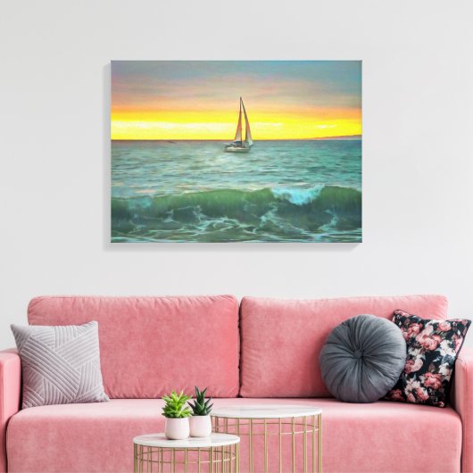 Zeilboot op Banderas Bay 0884 Canvas Art Print (Insitu (Woonkamer))