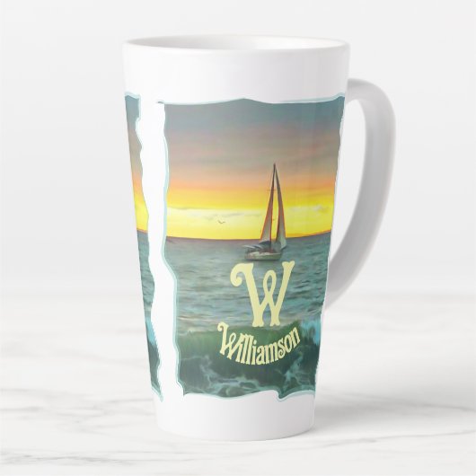 Zeilboot op Banderas Bay 0884 Latte Mok (Rechterhoek)