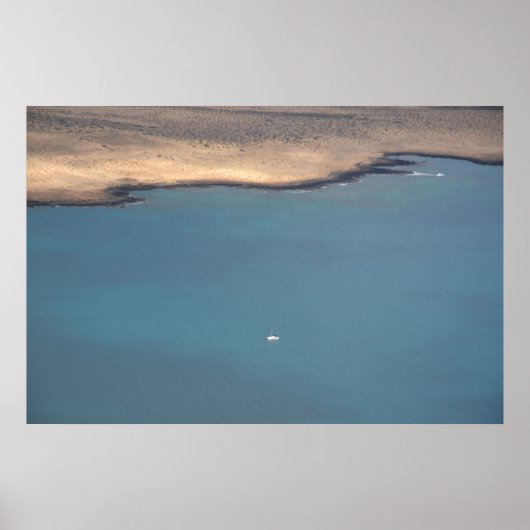 Zeilboot op blauw Zee – Landschapsfotografie Print (Voorkant)