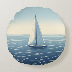 Zeilboot op de hoge zeeen rond kussen
