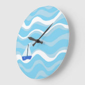 Zeilboot op de oceaangolven grote klok (Hoek)