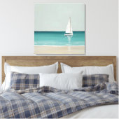 Zeilboot op de Open Zee Canvas Print (Insitu (Slaapkamer))