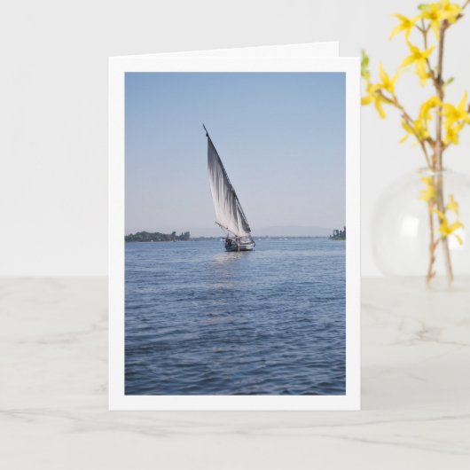 Zeilboot op de rivier de Nijl, Luxor Kaart (Gele Bloem)