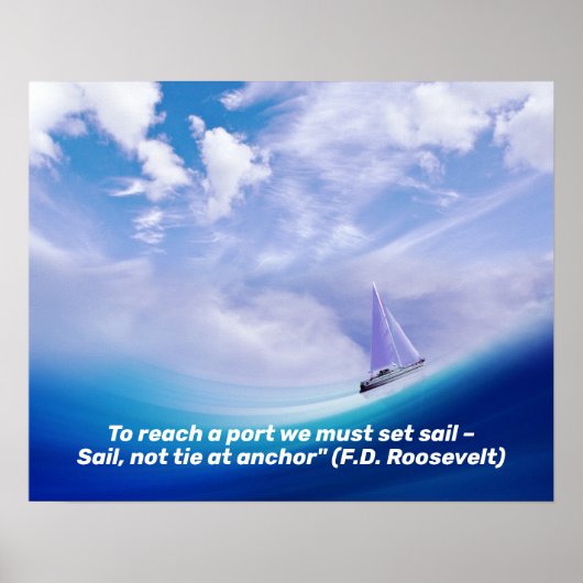 Zeilboot op een epic Wave Poster (Voorkant)