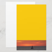 Zeilboot op het Briefpapier van mousserend Zee (Voorkant / Achterkant)