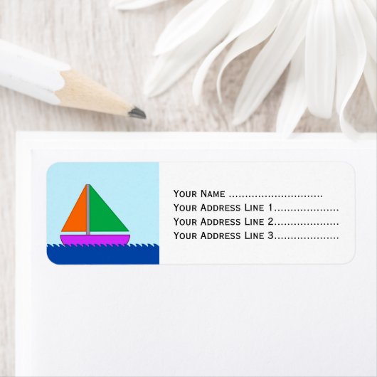 Zeilboot op het water etiket (Insitu)