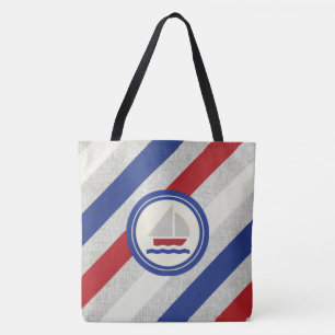 Zeilboot op Klassieke Stripes Bag Draagtas