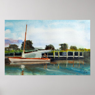 Zeilboot op Norfolk Broads Poster