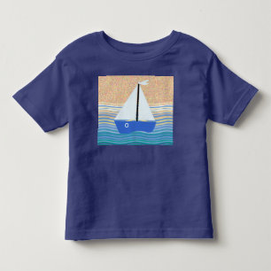 Zeilboot op oceaangolven kinder shirts