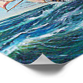 Zeilboot op ruwe Zee Poster (Hoek)