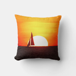 Zeilboot op Sunset Kussen