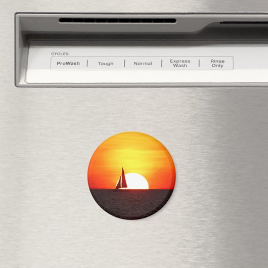 Zeilboot op Sunset Magneet (Insitu (Vaatwasser))