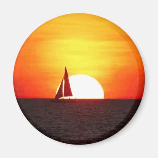 Zeilboot op Sunset Magneet (Voorkant)
