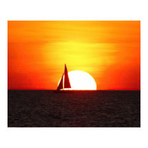 Zeilboot op Sunset