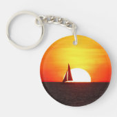Zeilboot op Sunset Sleutelhanger (Voorkant)