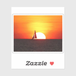 Zeilboot op Sunset Sticker