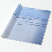 Zeilboot op zee, Nautisch, blauw waterhemel Cadeaupapier (Uitgerold)