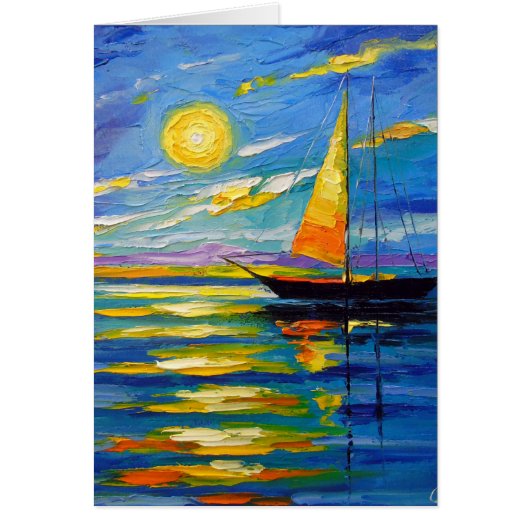 Zeilboot op zonsondergang (Voorkant)