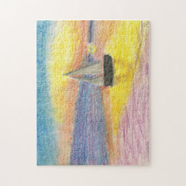 Zeilboot op zonsondergang legpuzzel