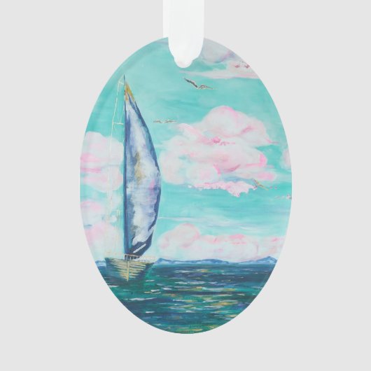 zeilboot ornament (voorkant)