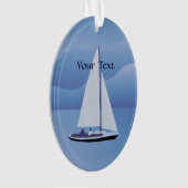 Zeilboot ovaal Acrylhoudend Ornament (voorkant)