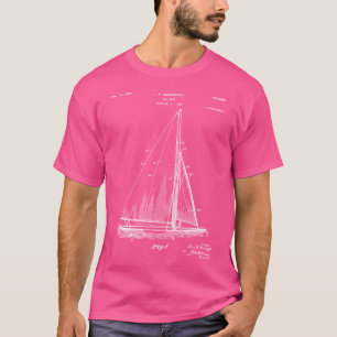 Zeilboot Patent - Yacht Art - Blauwdruk T-shirt