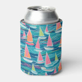 Zeilboot Preppy Bach Beach / Pool Party Coozie (Blikje Voorkant)