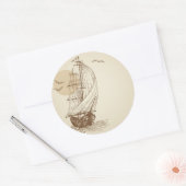  zeilboot ronde sticker (Envelop)