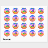 Zeilboot  ronde sticker (Vel)