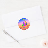 Zeilboot  ronde sticker (Envelop)