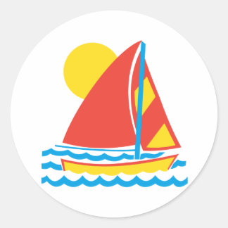 zeilboot ronde sticker