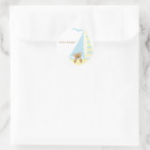 Zeilboot Ronde Sticker (Tas)