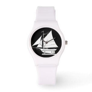 zeilboot silhouet horloge