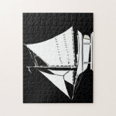 zeilboot silhouet legpuzzel (Verticaal)