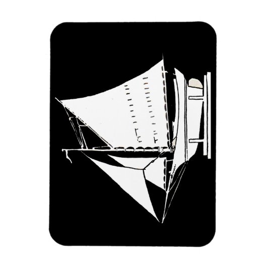 zeilboot silhouet magneet (Verticaal)